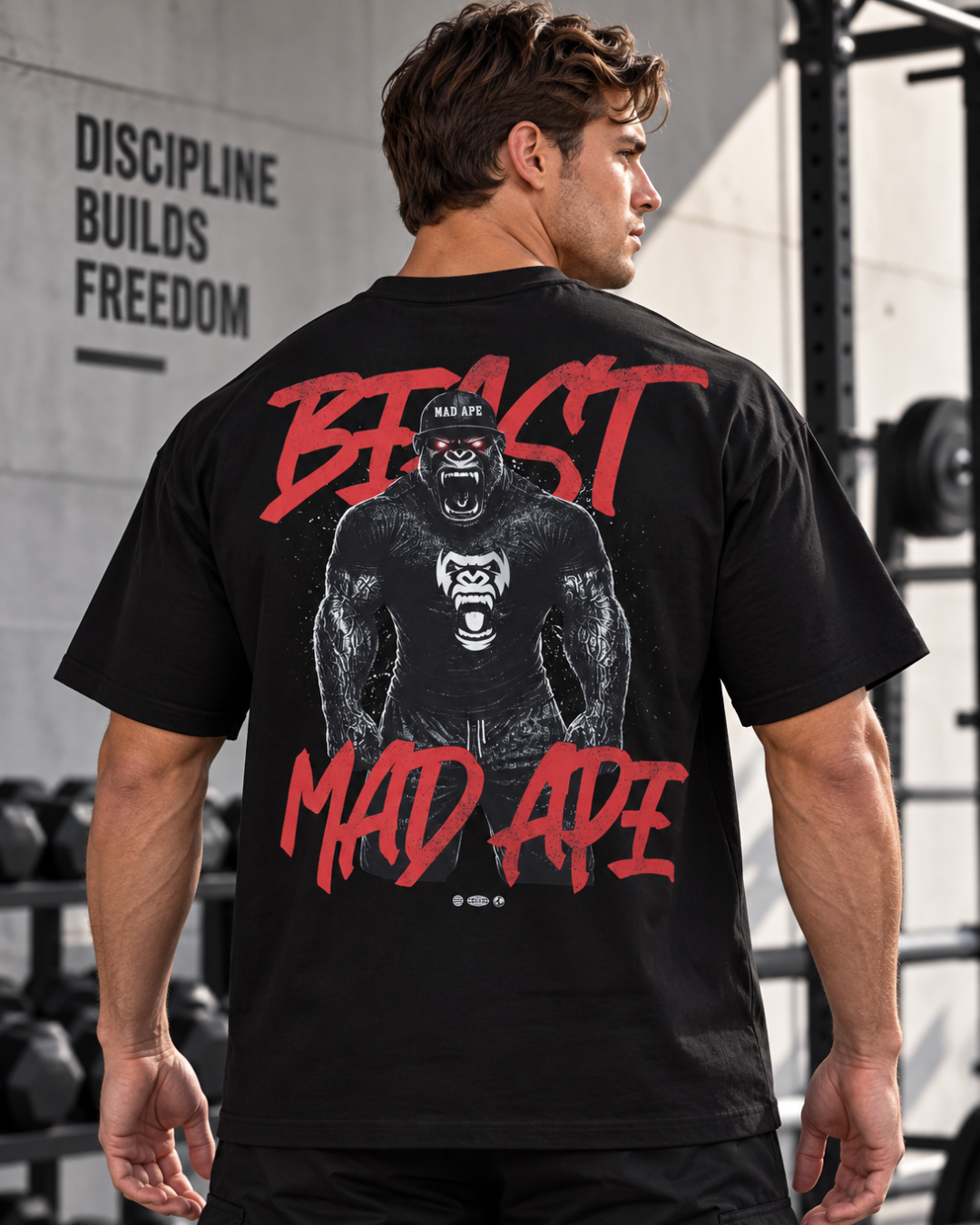 Oversized Graphic Tee - Red Beast