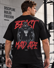 Oversized Graphic Tee - Red Beast
