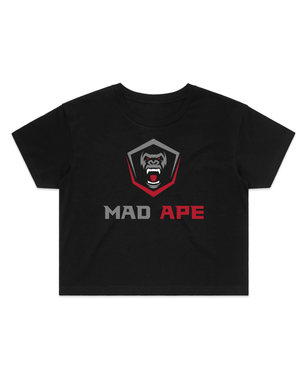 W Pentagon (Front) Crop Tee - Black