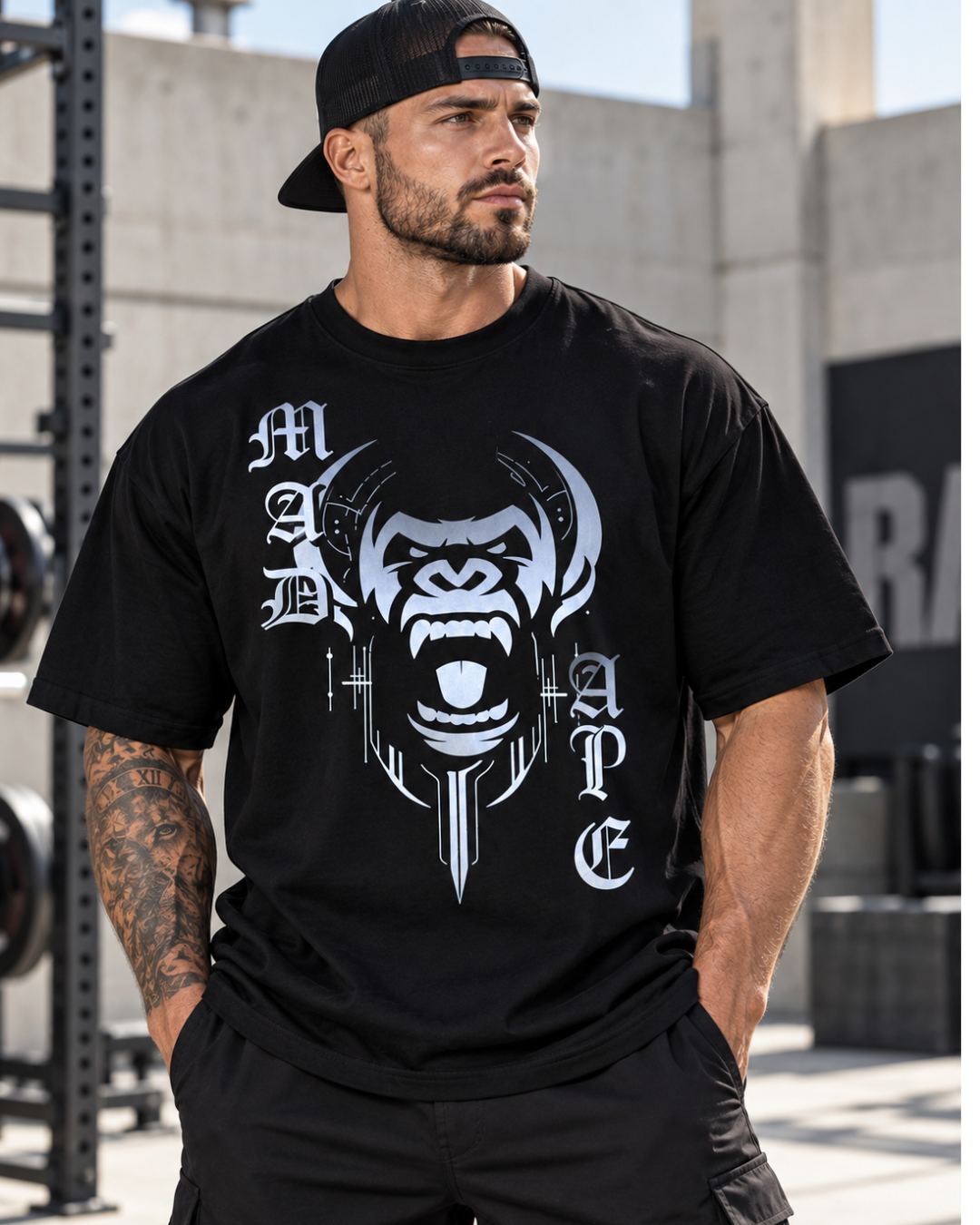Oversized Graphic Tee - White Face