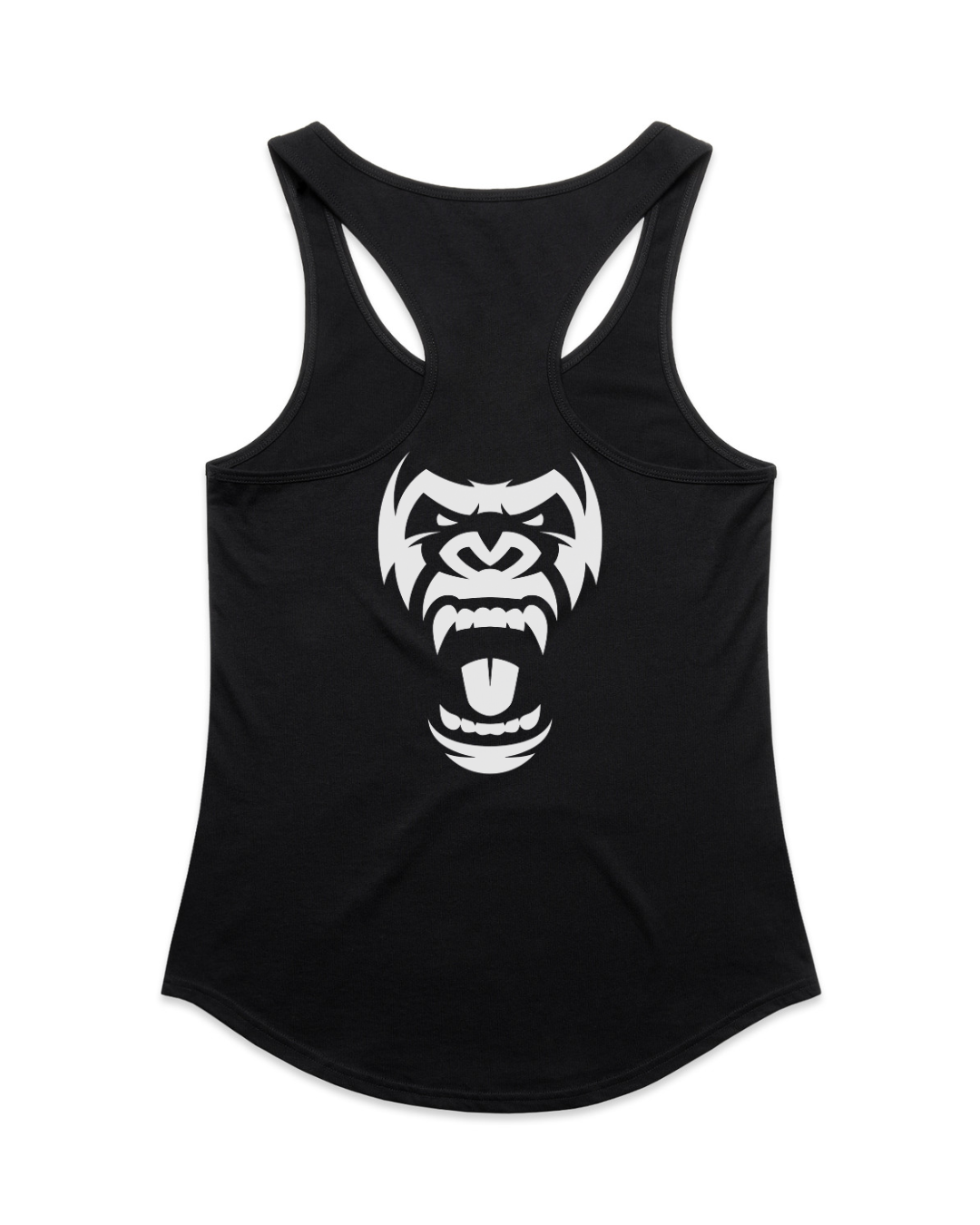 W Words Front Racer Tank Black